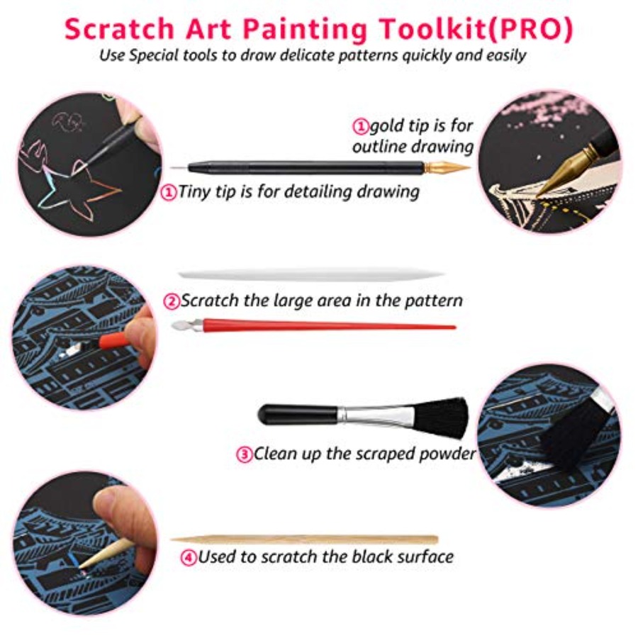 9 Pcs Scratch Art Tools, Scrat - Drawing Glove Artist recensie en prijs