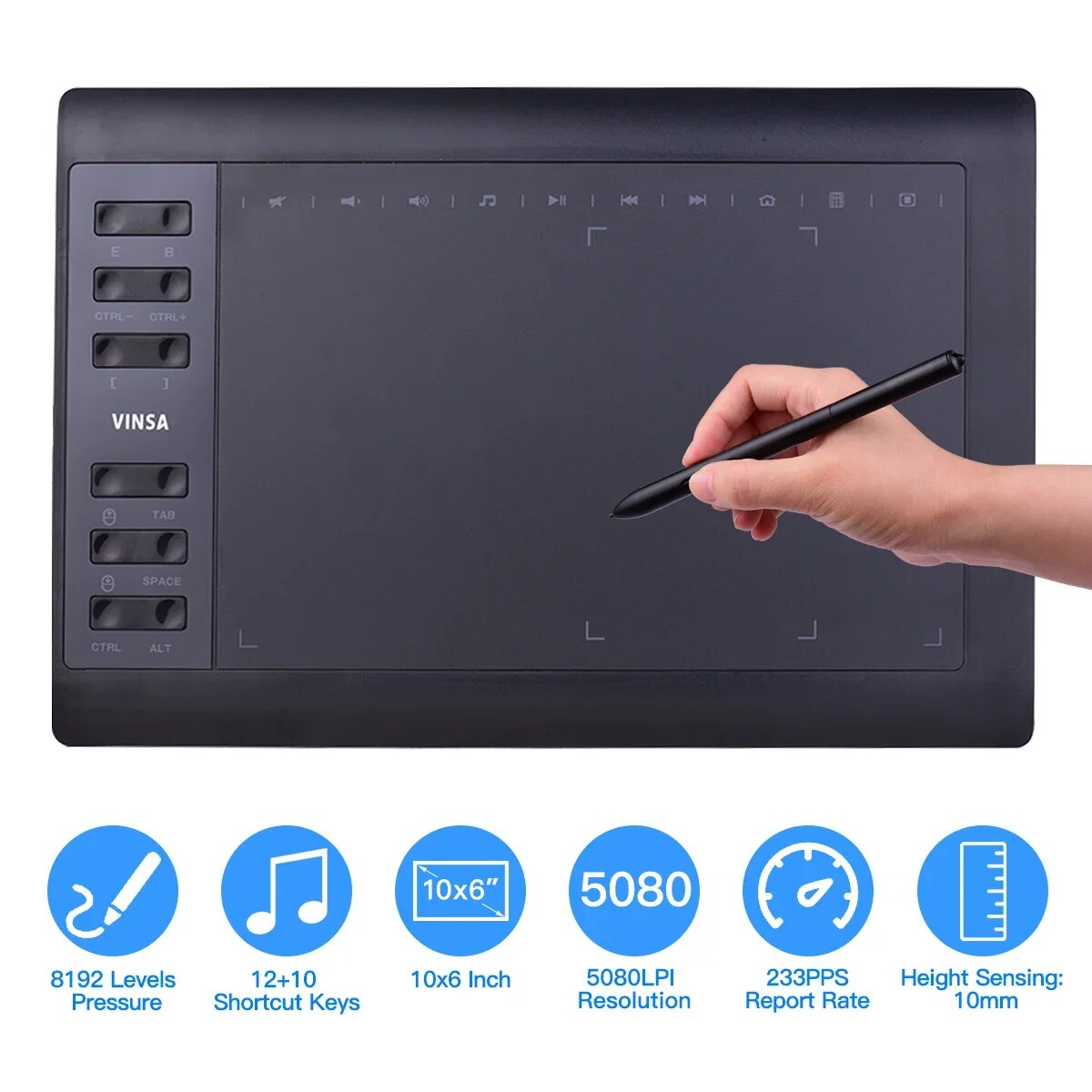 10x6 Inch Professional Graphic - Graphic Tablet Accessories recensie en prijs
